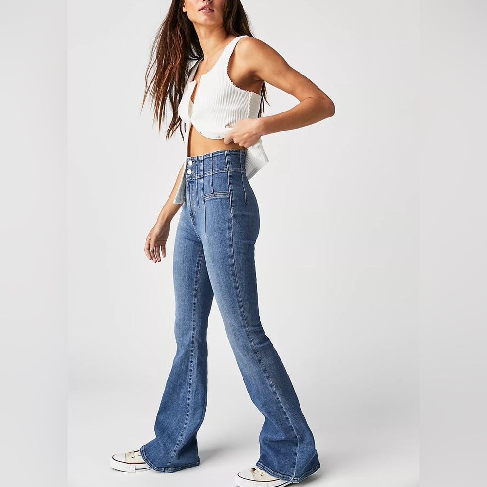 Free People We The Free High Rise Jayde Flare Jeans - Picture 3 of 16